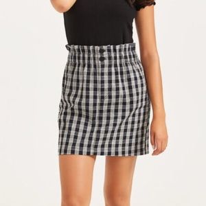 Plaid paper bag skirt